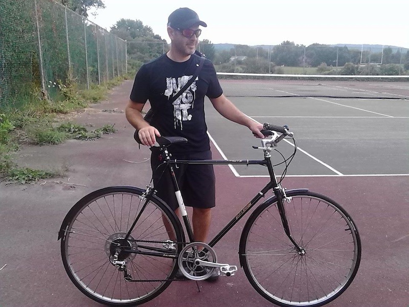 My 1980´commuter, posing after a good tennis match with my lovely wife!