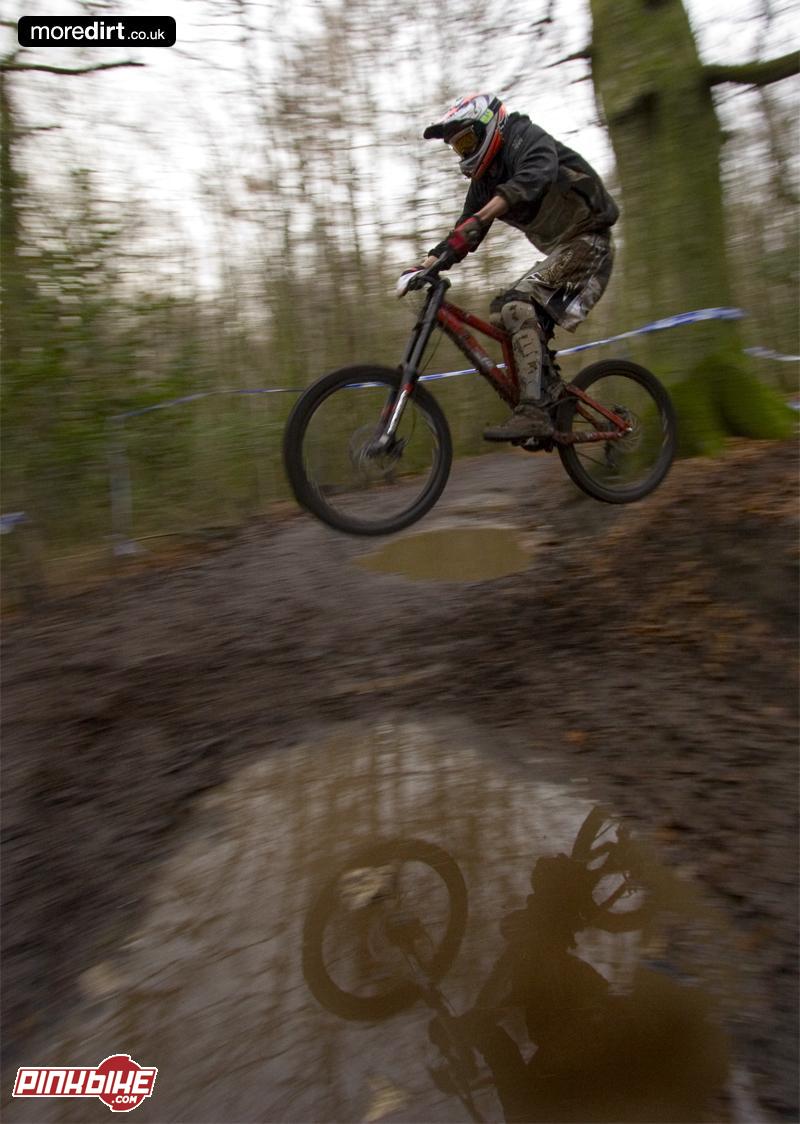 Jumping the road gap on at the 13th Annual Onabike Cup - Ashcombe.