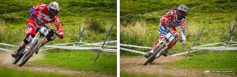 Steve Peat always corners with perfect style and it s no surprise Josh does the same.