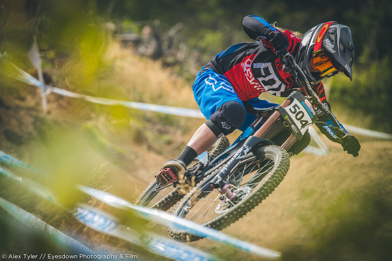 Tahnee Seagrave on her way to taking the win at todays BDS at Bikepark Wales.