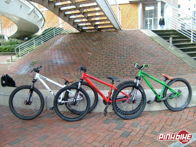 the 3 bikes (left to right)-specialized p2 cromo, cannondale chase 3 and specialized p1