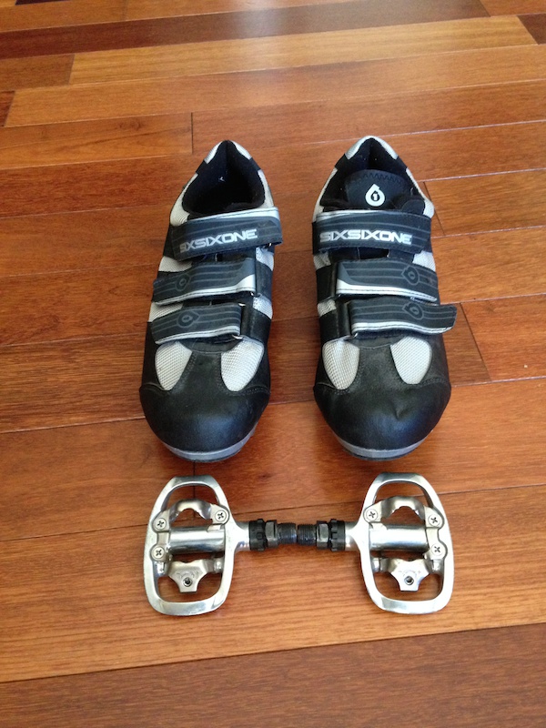 0 six six one size 11.5 shoes with Shimano Pedals