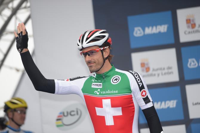 Fabian Cancellara in the Swiss jersey... 

Photo credit © Fotoreporter Sirotti