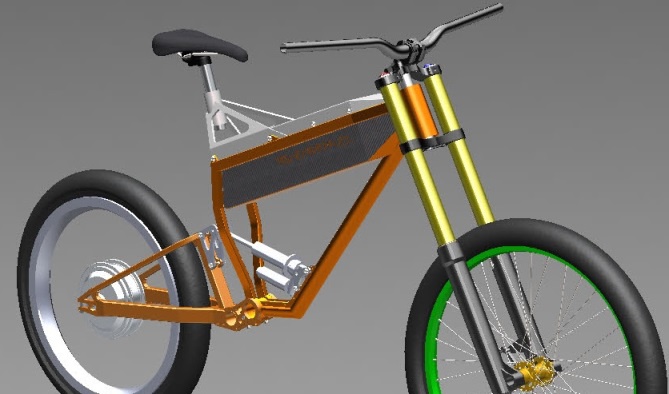 this is not a mountainbike...its a 7kW, 80V lightweight motorbike capable of 80km/hr or more and should not be used on XC trails ;)
two prototypes being built right now at Descendence HQ, check out the forum on endless sphere if you wanna know more!