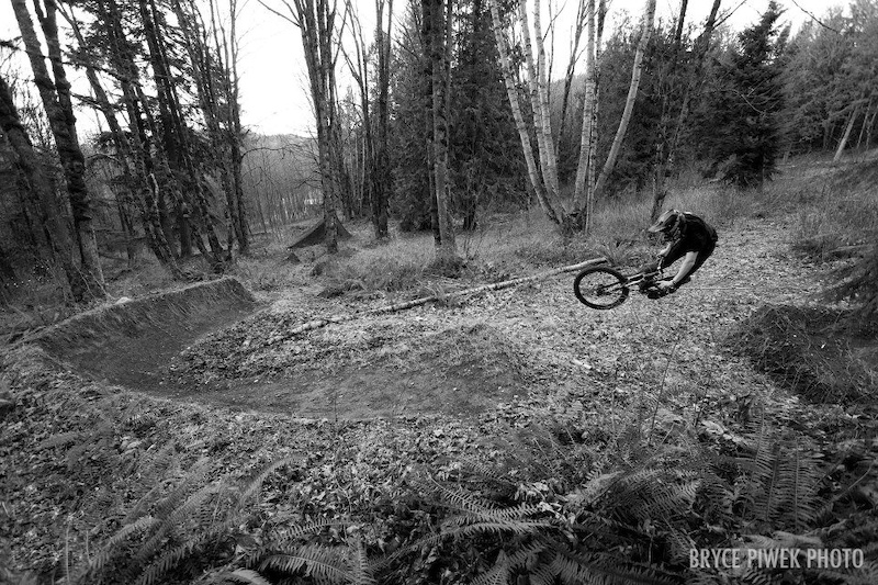 Old photo of Dustin tearing up his old dh trail back in fall 2012