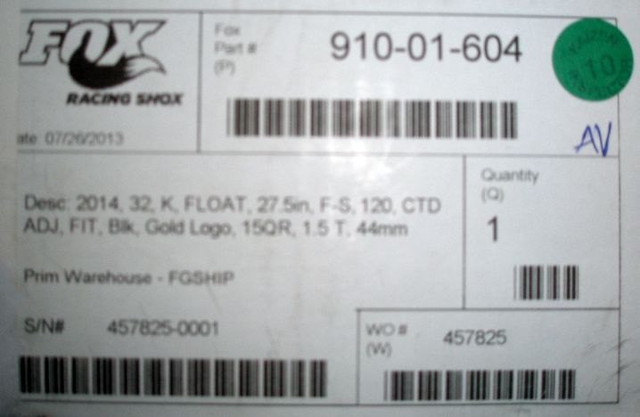 2014 NEW Fox Float Fork 27.5