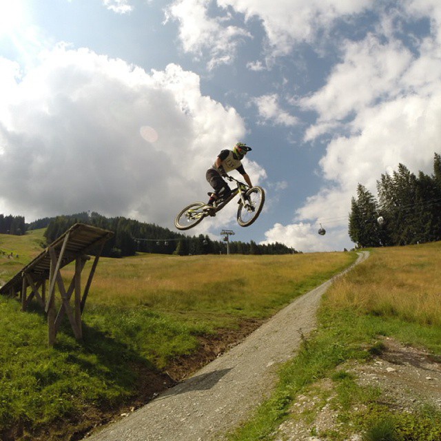 IXS cup racer Johann Potgietet styling it out on this huge gap.