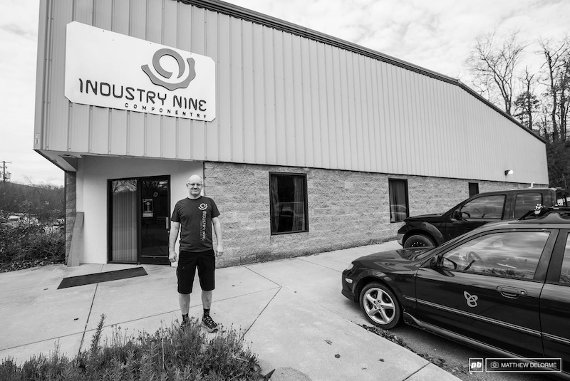 Clint Spiegel, the man behind Industry Nine out side the company's discrete Ashville, North Carolina headquarters. It is now Industry Nine's tenth year building some of the best wheels in the business.