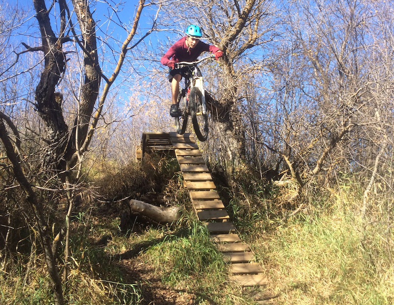 When I showed up at Wascana Trails I asked the first guy I saw about the jump . He took me here and took a picture.