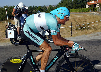 Ullrich riding for Team Bianchi back in 2003.