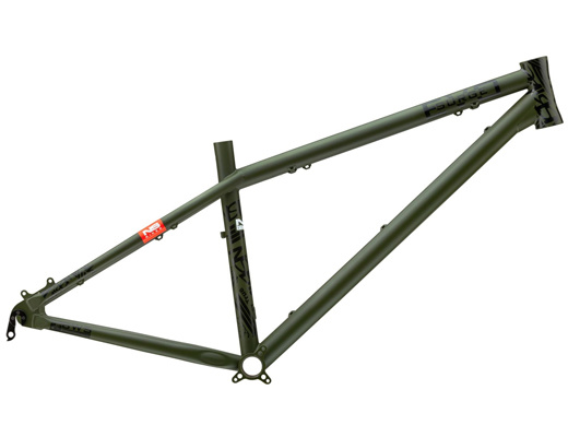 The Surge is a great all round frame for anyone who likes to go hard in all kinds of conditions. It’s a pure freeride hardtail with a slack head angle and lower bottom bracket. Perfect for new school freeride, yet at the same time comfortable on longer rides and great for dirt jumping. 

NS believe that steel is the best material for this kind of frame giving the bike a great feel and making it absolutely bombproof. It will work correctly with 140 – 170 mm forks and 650B or 26” wheels. For 2015 the frame is compatible with a 30.9 seatpost which means you can fit your favourite dropper post easily. 

Material: Custom butted 4130 cromolyRecommended fork travel: 140-170mmHead tube: ZS semi integrated (ID44mm), fits forks with standard 1-1/8” steerer tubes * forks with taper 1.5 – 1-1/8” steerer tubes can fit ZS44/44 headtube using special headsets with external lower cup (NUkeproof Warhead, FSA Orbit ITA -A, ITA-B, Cane Creek XX44)Headtube length:120mm / 4.7”BB: threaded 73mm with ISCG-05 mountsBiggest chainring: up to ~38tHub: MTB spacing 135x10Disc brake mount: IS (International Standard)Max rotor size: up to 185mmFont derailleurs: top pull, dia. 34.9 / High clamp only.Seatpost: 30.9mmSeatclamp: 34.9Stealth cable route in seat tube for dropper post

Online Price

£349.99