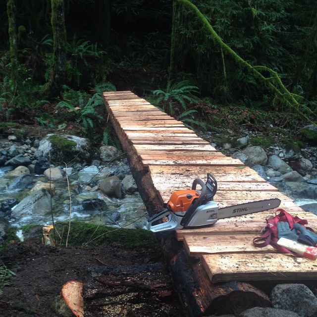 Installed new 40' bridge across Langdale Creek