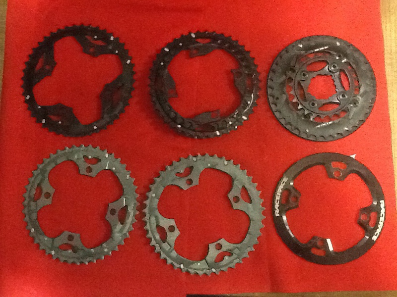 Brand new chainrings, spider, and slightly used bash ring