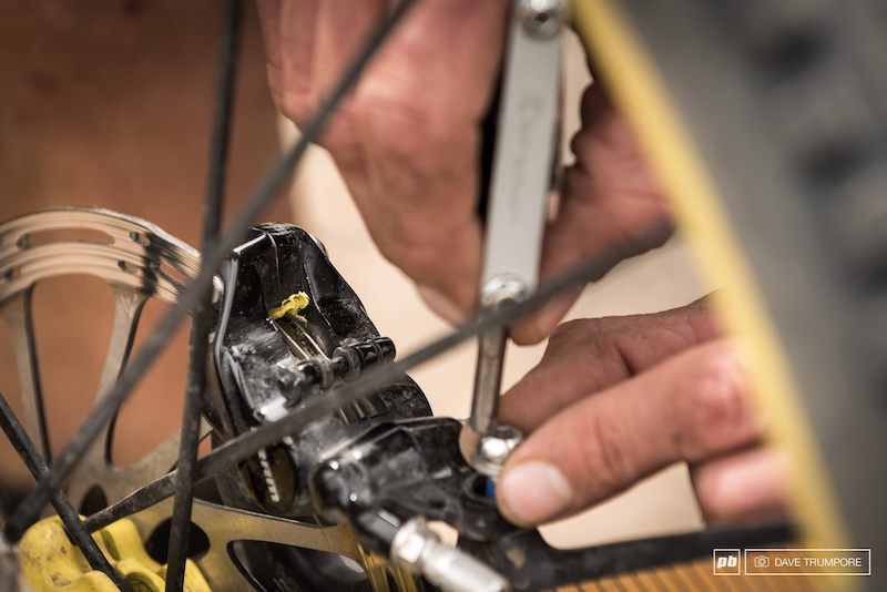 Fabien Barel lost a massive amount if time today when course tape became wrapped in his cassette and melted to his rotors on stage 3.