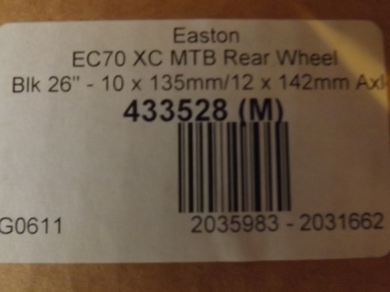2013 Easton EC70 XC Wheelset