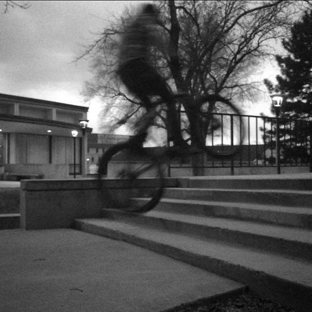 Going up some stairs on this Urban downhill line I found at the Univeristy of Utah