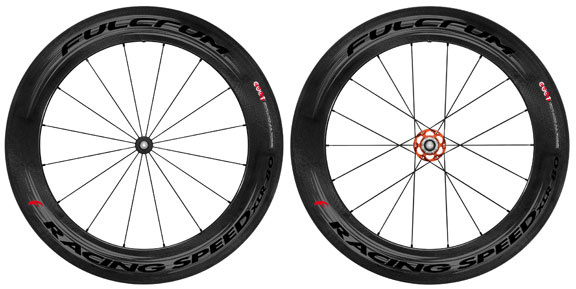 size: 700c 
front/rear: front/rear (S 8-10sp) 
rim: 80mm carbon tubular 
hub: Fulcrum 
spacing: 100/130mm 
hole: 16/18h 
spoke: 14/17/14g 
nipple: 5mm hex 
color: Dark Label 
weight: 1540g 

• Racing Speed XLR 80 crushes the old benchmark on aerodynamics and top level speed
• Ceramic Ultimate Level Technology (CULT) developed by Fulcrum with ceramic bearings and Cronitect steel bearing races. An unprecedented system which guarantees performance apt the maximum level
• Full carbon tubular rim: 20x80mm deep-section profile with internal nipple interface for maximum aerodynamic advantage
• Dynamic Balance system which is a special carbon fiber layup that offsets tire valve weight creating a perfectly balanced wheel
• 2:1 Two-to-One spoke ratio design provides optimized power transfer by balancing and increasing the spoke tension of the rear wheel
• Black stainless steel, variable section aero spokes with hex nipples (radial front, radial non-drive / 2-cross drive rear)
• Aluminum hubs with carbon body, adjustable precision bearings and an oversized (rear) drive-side flange
• Includes Fulcrum double-pivot/arm QR skewers, carbon-specific brake pads, presta valve extensions, owner's manual, 2yr warranty info, and wheel bags
• Dark Label with black and grey graphics, 1540g set: 715g-front / 825g-rear
 
ON SALE
$2446