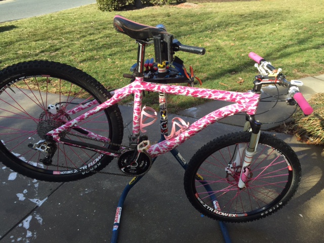 pink camo bike