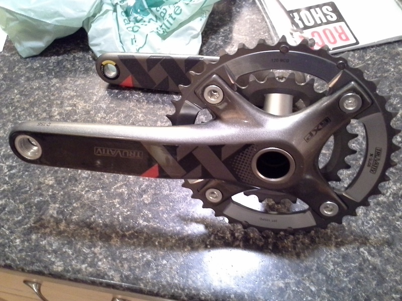 2013 Sram XX 2x Carbon crank with FD and XX shifter
