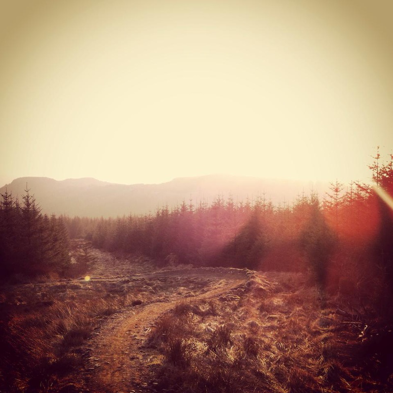 The sun setting, drawing an end to a midweek run round the local trails.