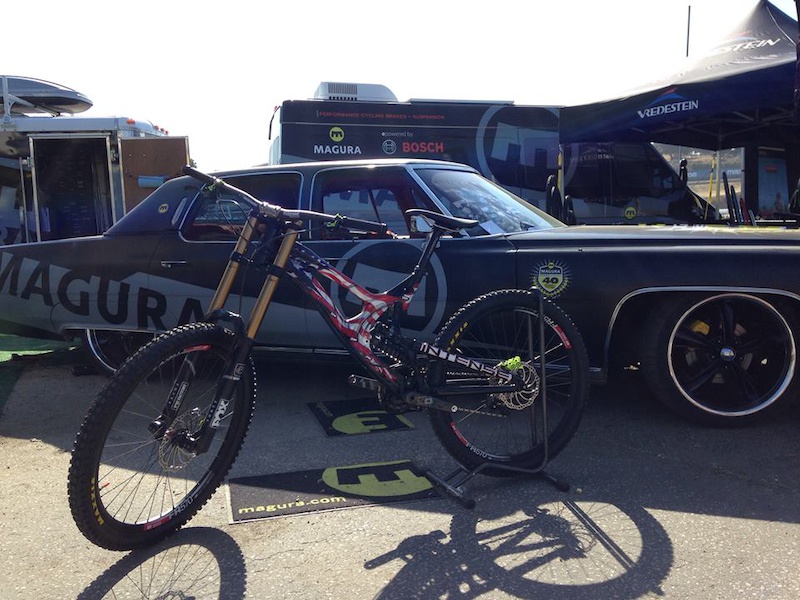 Saun Palmer's M16 at the Sea Otter yesterday, along with one bad ass Caddy done up by Magura.