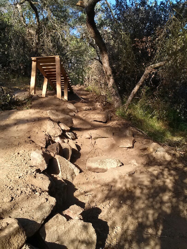 stairs and landing on our backyard trail