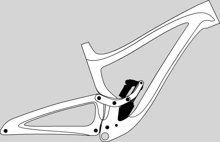 Heres an AM frame I designed, going for an optimal anti bob virtual pivot during the portion of travel most used during pedaling and progressivly changing to a virtual pivot placement better for bump absorption and handling, also tried to keep COG as low as possible.