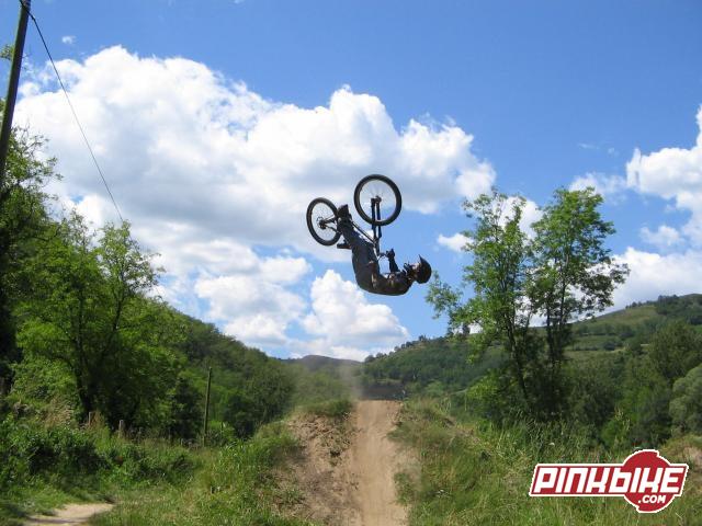 training dirt jump session in french countryside