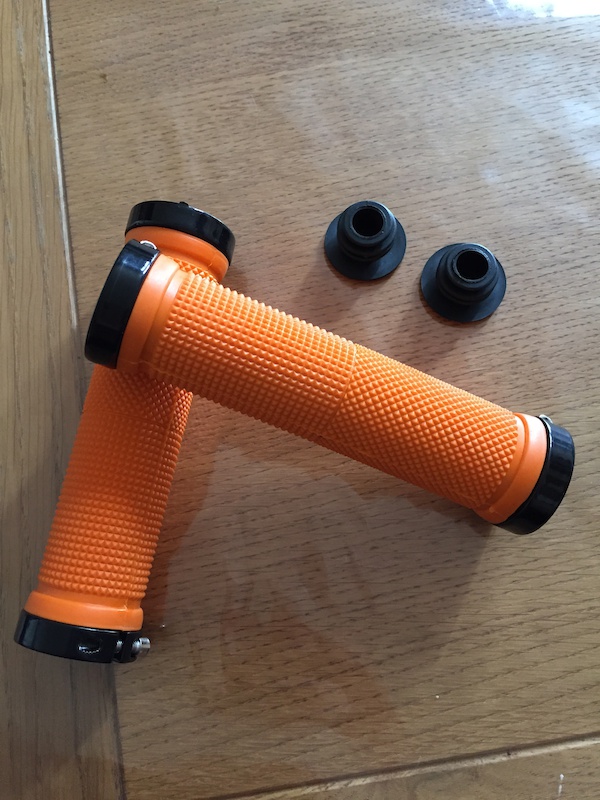 orange bicycle grips