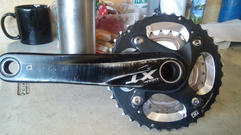 0 Shimano XT M785 crank set 2 ring 38t and 26 pre-owned