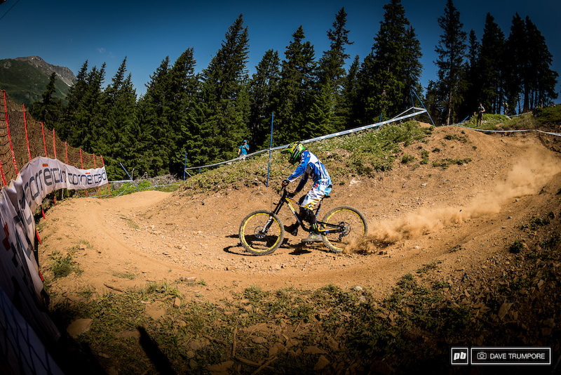 Sam Hill, foot out and a meter inside everyone else's line