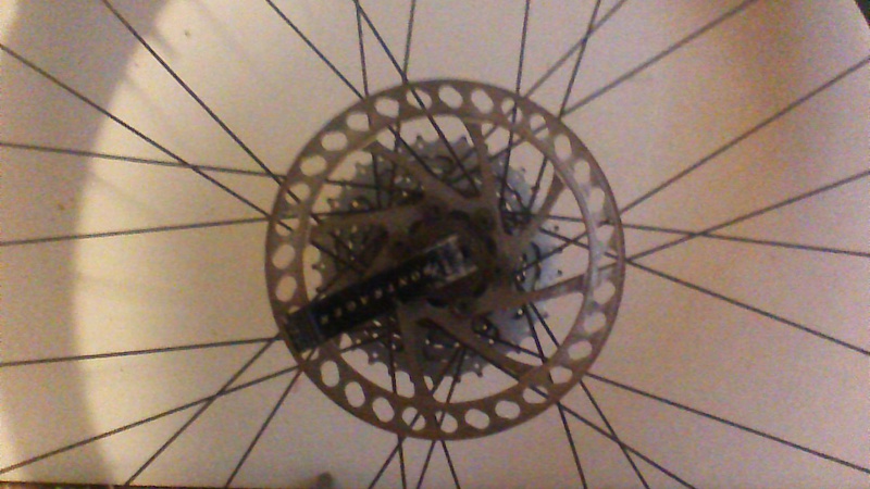 0 Bontrager wheel w/ rotor, gears, and tire