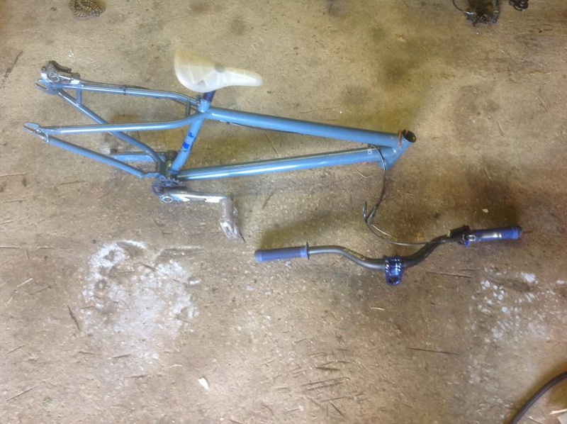 2011 specialized p1 dirt jump frame, bars, stem For Sale