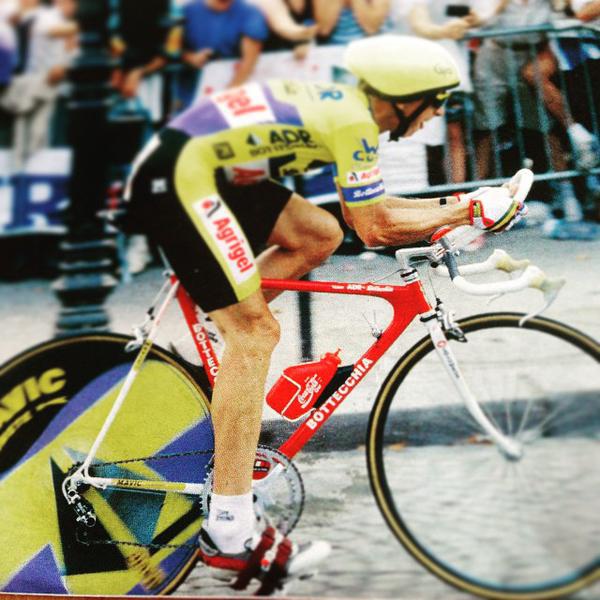 Greg winning a TT in the Tour de France.