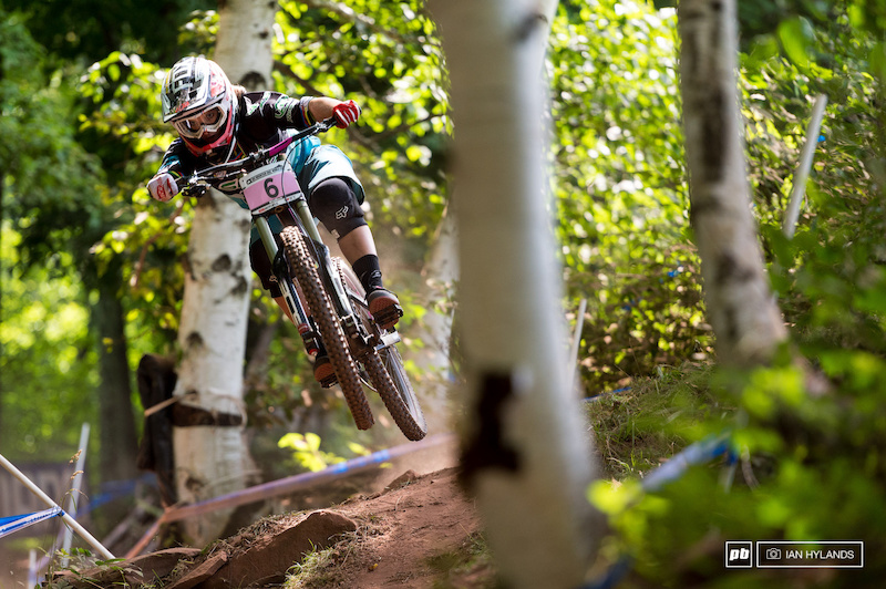 Morgane Charre qualified 6th today, more than 15 seconds back of first place Rachel Atherton.