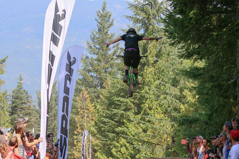 Hopefully one day (soon) I'll learn proper whips but until then, I'll just practice flying.
Crankworx Whip Offs 2015 Photo by: Deanna
@KNOLLYBIKES @deityusa