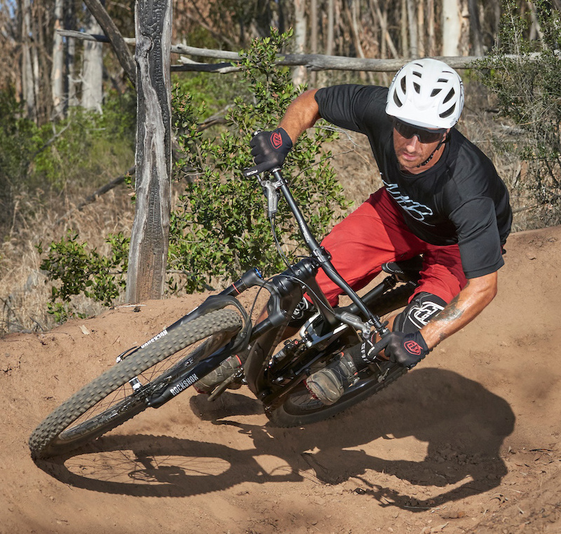 Harold Preston rips a berm somewhere in San Diego, California on the Turner RFX v4.0 Enduro