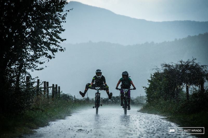 Despite the biblical rainfall, riders were still enjoying themselves.