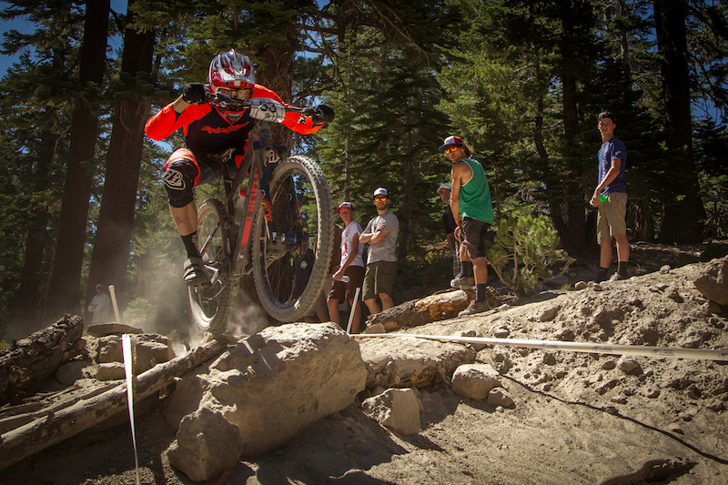 Mammoth Mountain Downhill National Champs. Joe Lawwill photo. Gravity Gradient cranks.