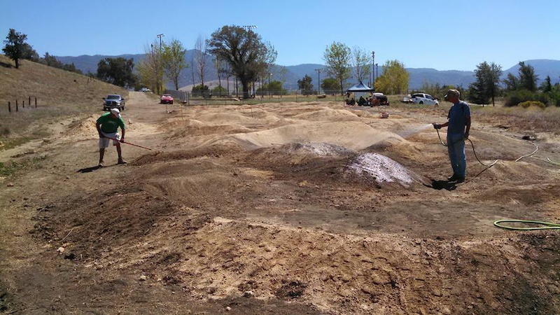 Pump track build day 2. Meadowbrook Park, Tehachapi, Ca.