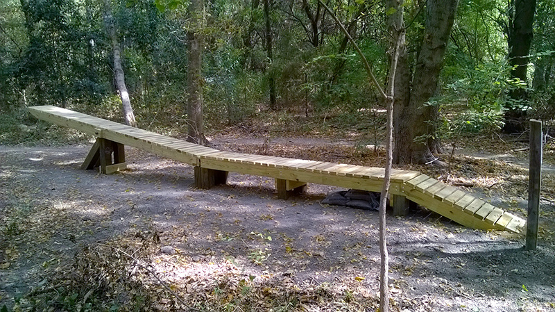 bridge to teeter; newest tech on our XC trail