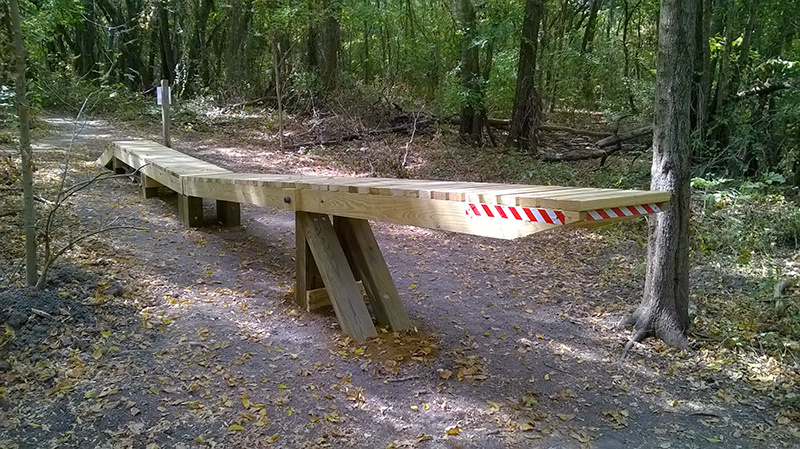 bridge to teeter; newest tech on our XC trail