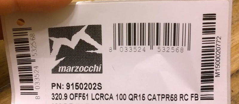 2016 NEW Marzocchi 320 LCR Carbon 51 offset