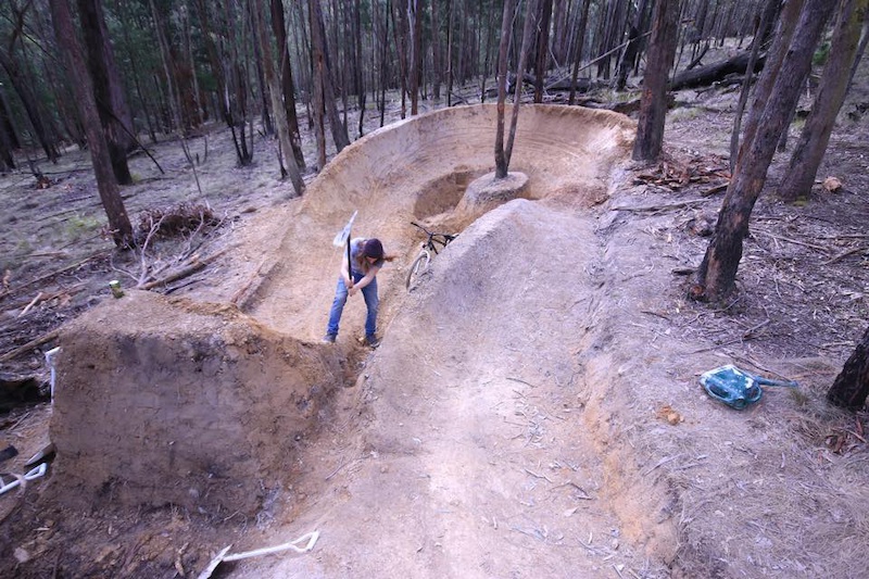 Jan smashing out some drainage, big berm into beefy right hip.