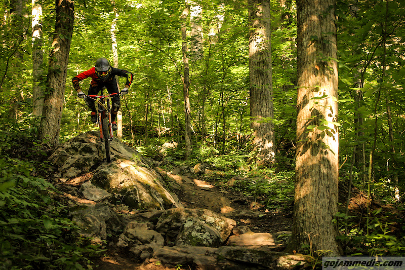 Graeme Pitts at Bailey Mountain Bike Park in Mars Hill, North Carolina ...