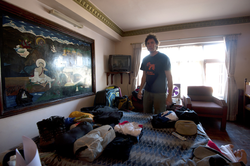Last minute packing in Kathmandu