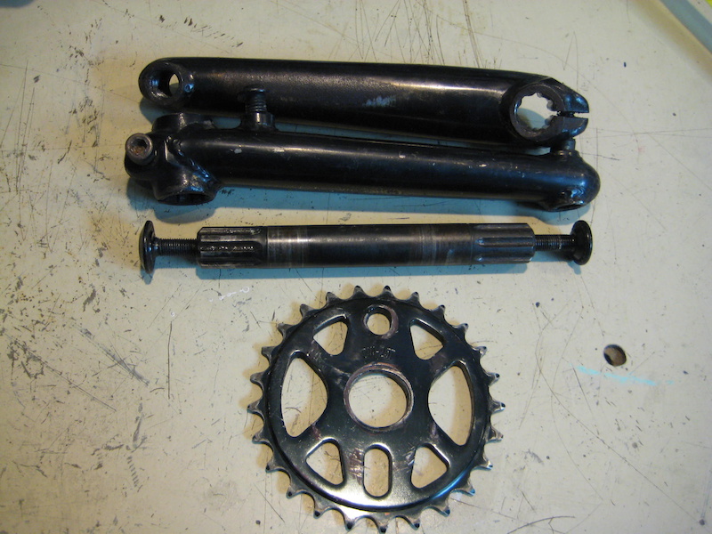 Cransket, Splined, (BMX/Dirt Jump) + chainring 25T For Sale