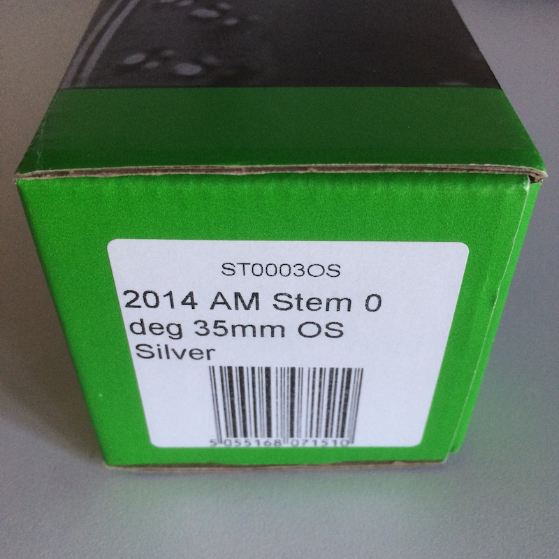 2014 HOPE AM STEM 0deg 35mm OS Silver (NEW) Ti stem bolts