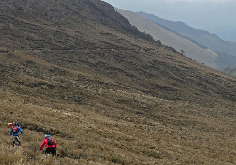 Day 6 and the literal highest point of our trip following days of acclimatization to altitude. We started by scrambling to 5020m to the high refugio just short of snowline then descended to the Panamerican Highway at 4360m then completed a 2200m descent to the Guaranda valle