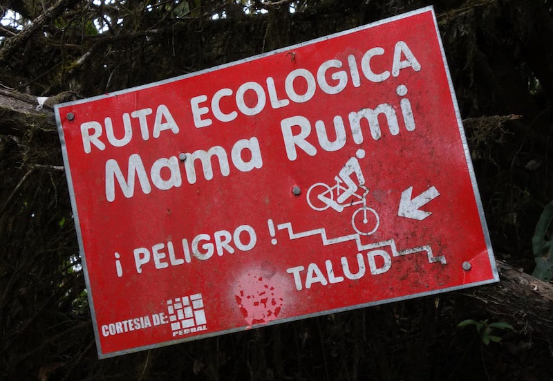 Mama Rumi (Mother Rock in Quecha) is a centuries old Inca trail descending from 3023m above San Miguel de Bolivar in Ecuador to 1130m to Telimbela over 12kms. It was rediscovered by Mauricio Gaibor's grandfather. Mauricio now runs the Downhill Mama Rumi race on it
